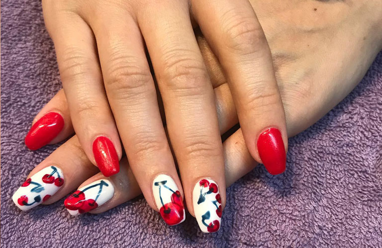 Gel nail design at DG Pretty Nails Key West